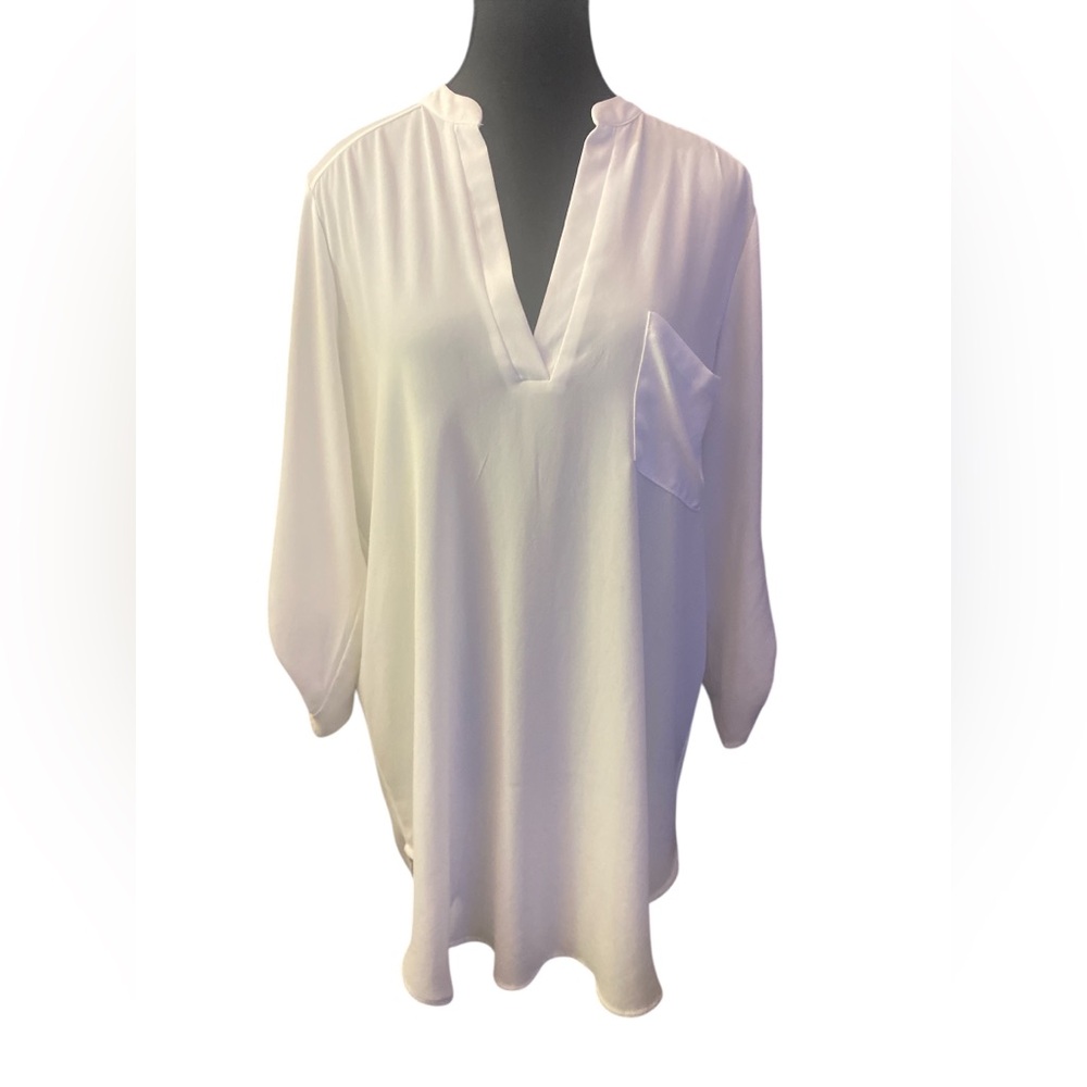 ****SALE**** Lush Relaxed Blouse with Mandarin Collar L GUC